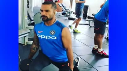 ಗಾಯದ ನಡುವೆಯೂ ಜಿಮ್‌ನಲ್ಲಿ ಧವನ್‌ ಕಸರತ್ತು!