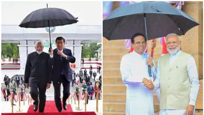 രണ്ട് രാഷ്ട്രത്തലവന്മാര് മോദിക്ക് 'കുട' പിടിക്കുമ്പോള്...!