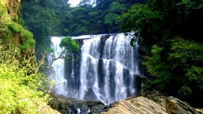 நீர்வீழ்ச்சியில் நனைந்தபடி பொது வெளியில் எல்லைமீறி சில்மிஷத்தில் ஈடுபட்ட காதல் ஜோடி ! தர்மஅடி கொடுத்த சுற்றுலாப் பயணிகள் !!