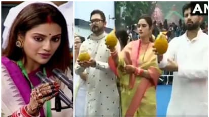 'ഞാനിപ്പോഴും മുസ്ലീം ആണ്'; രഥയാത്രയില് കുങ്കുമവും മംഗല്യസൂത്രവുമണിഞ്ഞ് നുസ്രത് ജഹാന്