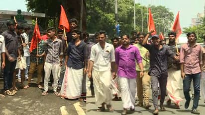 യൂണിവേഴ്സിറ്റി കോളേജ് സംഘർഷം: എസ്എഫ്ഐക്കെതിരെ എബിവിപിയുടെ പ്രതിഷേധ മാർച്ച്
