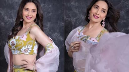 പച്ച ലഹങ്കയില് സുന്ദരിയായി മാധുരി ദീക്ഷിത്; ചിത്രങ്ങള്