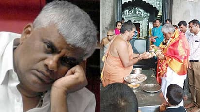 ಒಂದೇ ದಿನ 6 ದೇಗುಲದಲ್ಲಿ ಸಚಿವ ರೇವಣ್ಣ ಭರ್ಜರಿ ಪೂಜೆ!, ಬೈಯ್ಯುತ್ತಲೇ ಪ್ರದಕ್ಷಿಣೆ!