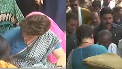 24 घंटे बाद प्रियंका से मिला पीड़ित परिवार, 15 लोग खुद गेस्ट हाउस पहुंचे मिलने