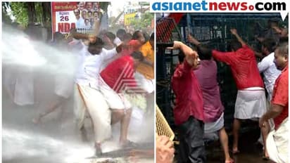 സെക്രട്ടേറിയറ്റ് പരിസരം ഇന്നും സംഘർഷഭൂമി: യുവമോർച്ച മാർച്ചിൽ ജലപീരങ്കി, ടിയർ ഗ്യാസ്