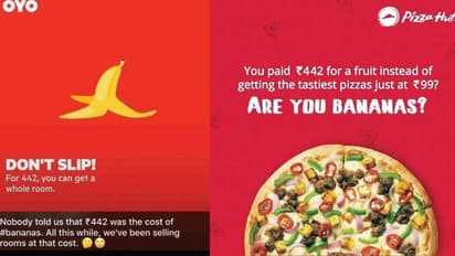 'രണ്ട് പഴത്തിന്റെ വിലയ്ക്ക് മുറി തരാമെന്ന് ഓയോ റൂംസ്, പിസ തരാമെന്ന് പിസ ഹട്ട്'; 'പഴം തരംഗം' പരസ്യ വിപണിയിലും