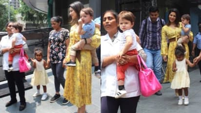 സ്കര്‍ട്ടും ടോപ്പുമിട്ട് കൈയില്‍ കുഞ്ഞുമായി സണ്ണി ലിയോണ്‍- ചിത്രങ്ങള്‍