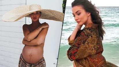 Amy Jackson goes topless; 33-weeks pregnant actress flaunts baby bump