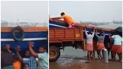 കരകയറ്റാന് 'കേരളത്തിന്റെ സൈന്യം'; ദുരന്തമുഖത്തേക്ക് പോകാന് ബോട്ട് ലോറിയില് കയറ്റുന്ന മത്സ്യത്തൊഴിലാളികള്, വീഡിയോ