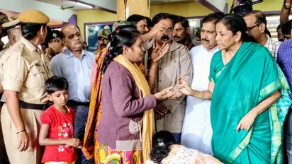 Karnataka: Union minister Nirmala Sitharaman visits flood-hit Belagavi; assures help to victims