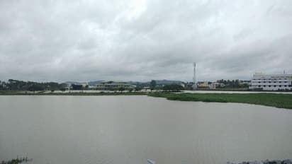 ಶಿವಮೊಗ್ಗ: ನವುಲೆ ಕ್ರೀಡಾಂಗಣ ಸಂಪೂರ್ಣ ಜಲಾವೃತ