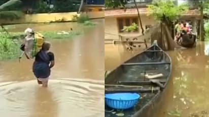 മഴയുടെ ശക്തി കുറഞ്ഞു; അപ്പർകുട്ടനാട് ഇപ്പോഴും വെള്ളത്തിൽ