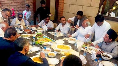 Siddaramaiah parties with fellow Congressmen as Karnataka floods wreak havoc