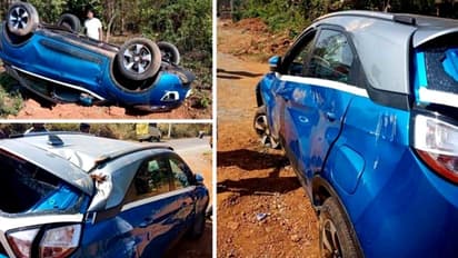 തലകുത്തി മറിഞ്ഞിട്ടും പപ്പടമായില്ല, പോറല്‍പോലുമില്ലാതെ നെക്സോണും യാത്രികരും!