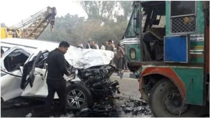 कार पर पलटा एसिड का टैंकर, एक ही परिवार के नौ लोगों की मौत