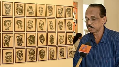 സമകാലിക വിഷയങ്ങൾ കാൻവാസിലാക്കി ബിഡി ദത്തൻ; ദർബാർ ഹാളിൽ ഒരുക്കിയ ചിത്രപ്രദർശനത്തിന് തിരക്കേറുന്നു