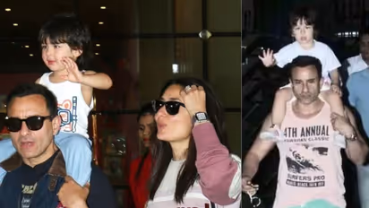 അച്ഛന് ദേഷ്യപ്പെടുമ്പോഴും ക്യാമറയ്ക്ക് നേരെ കൈവീശി തൈമൂര്; വൈറലായി വീഡിയോ