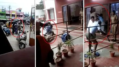 காவல் நிலையத்தில் வைத்து போலீசை வெளுத்து வாங்கிய தந்தை, மகன்கள்..!