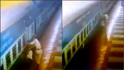 চলন্ত ট্রেন ও প্ল্যাটফর্মের মধ্যে আটকে যাত্রী, দারুণ সাহসিকতায় বাঁচালেন আরপিএফ কর্মী, দেখুন ভিডিও