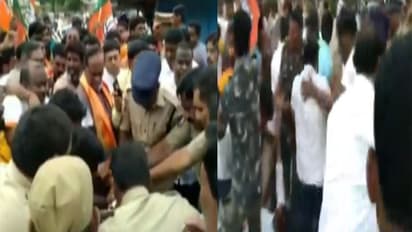 యాదాద్రి టెంపుల్ వద్ద ఉద్రిక్తత: బీజేపీ అధ్యక్షుడు లక్ష్మణ్ ను అడ్డుకున్న పోలీసులు, లాఠీఛార్జ్