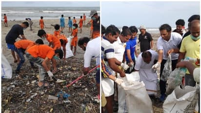 'സേവ് എ സൺഡേ സേവ് എ ബീച്ച്': തീരത്തടിഞ്ഞ അഞ്ഞൂറോളം ചാക്ക് മാലിന്യം നീക്കി