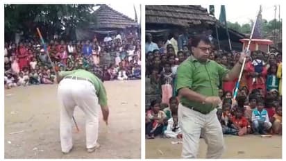 প্রণাম করে মহরমের লাঠি খেলায়, তৃণমূল জেলা সভাধিপতির কসরতে তাজ্জব জনতা