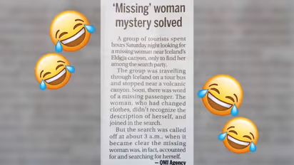 Twitterati left in splits after article of 'Missing Woman Mystery Solved' goes viral
