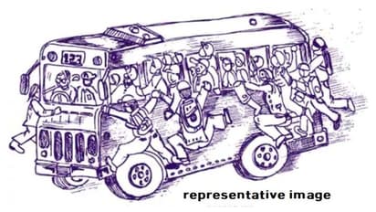 హెల్మెట్ ధరించలేదని బస్సు డ్రైవర్ కు జరిమానా