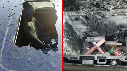 कार में रखी एक चीज से हुआ जबरदस्त धमाका, गाड़ी का निकल गया कचूमर