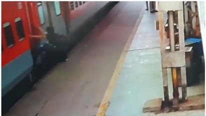 ഓടുന്ന ട്രെയിനില് കയറാന് ശ്രമിക്കവേ ചാട്ടം പിഴച്ചു; യാത്രക്കാരന് രക്ഷപ്പെട്ടത് തലനാരിഴയ്ക്ക്