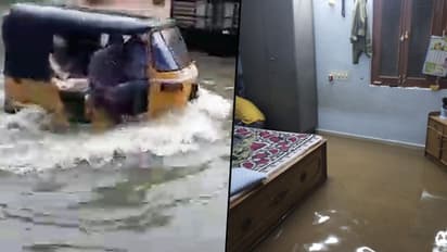 హైదరాబాదులో వర్ష బీభత్సం: టోల్ గేట్ షెడ్డు కూలి దంపతుల మృతి