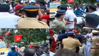 എല്ഡിഎഫ് വിജയാഘോഷത്തിനിടെ കെഎം മാണിയുടെ വീടിന് മുന്നില് ഉന്തും തള്ളും