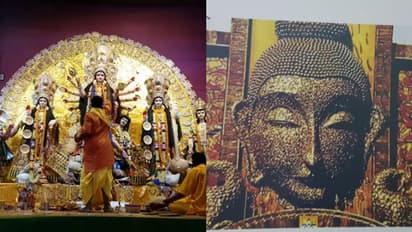 শান্তির বার্তা দিতে গৌতম বুদ্ধের বাণী প্রচার করছে বিনায়ক এনক্লেভ পুজো কমিটি