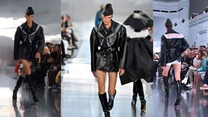 ആരെയോ തല്ലാൻ പോകുന്ന പോലെ മോഡലിന്റെ കാറ്റ്വാക്ക്; ചിരി നിര്ത്താതെ ഫാഷന് ലോകം