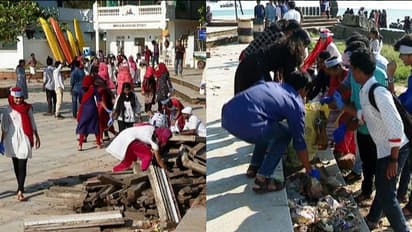 കോഴിക്കോട് ബീച്ചിൽ മാലിന്യം നിക്ഷേപിക്കുന്നത് തടയാൻ ഒരുകൂട്ടം വിദ്യാർത്ഥികൾ