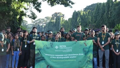 ಗಾಂಧಿ @150: REVA ವಿವಿ ವಿದ್ಯಾರ್ಥಿಗಳಿಂದ ಸ್ವಚ್ಛತಾ ಹಾಗೂ ಜಾಗೃತಿ ಅಭಿಯಾನ!