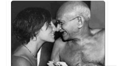 വിദേശ വനിതയ്ക്കൊപ്പമുള്ള ഗാന്ധിജിയുടെ ചിത്രം വ്യാജം