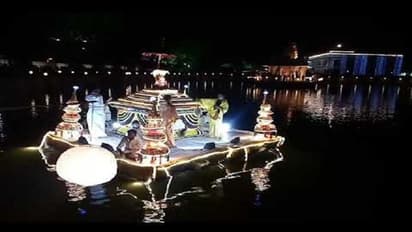 ಹಾವೇರಿಯ ಗುತ್ತಲದಲ್ಲಿ ರೇಣುಕಾಚಾರ್ಯರ ಮೂರ್ತಿಯ ತೆಪ್ಪೋತ್ಸವ