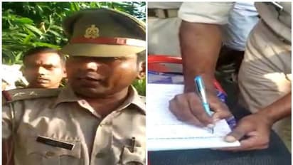 ഹെല്മറ്റില്ലാതെ യാത്ര ചെയ്തു; പൊലീസുകാരനെ കൊണ്ട് പിഴയടപ്പിച്ച് നാട്ടുകാര്