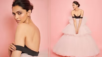 പിങ്ക് ഗൗണില് ദീപിക; അടുത്ത വിമാനത്തില് വീട്ടിലേക്ക് വരുന്നുവെന്ന് രണ്വീറിന്റെ കമന്റ്