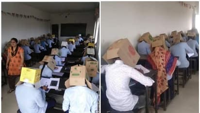 കോപ്പിയടി തടയാന്‍ കുട്ടികളുടെ തലയില്‍ കാര്‍ഡ് ബോര്‍ഡ് പെട്ടി; കോളേജ് അധികൃതരുടെ നടപടി വിവാദത്തില്‍