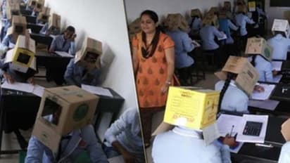 টুকলি রুখতে অভিনব পন্থা, ছাত্রদের মাথায় বাক্স পরাল কলেজ