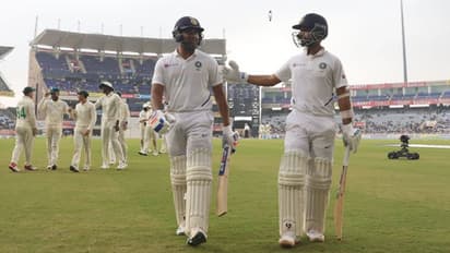 ರಾಂಚಿ ಟೆಸ್ಟ್: ರೋಹಿತ್-ರಹಾನೆ ಶತಕದ ಜತೆಯಾಟ, ಭಾರತಕ್ಕೆ ಮೊದಲ ದಿನದ ಗೌರವ