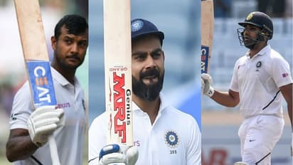 டெஸ்ட் கிரிக்கெட் வரலாற்றில் அபாரமான சாதனை.. ரோஹித் - மயன்க் - கோலி சேர்ந்து படைத்த சாதனைகளின் லிஸ்ட்