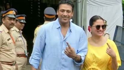 భర్త మహేష్ భూపతితో కలిసి ఓటేసిన సినీ నటి లారా దత్తా!