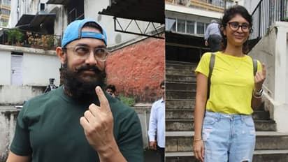 #MaharashtraAssemblypolls : ఓటేసిన అమీర్ ఖాన్, కిరణ్ రావు!