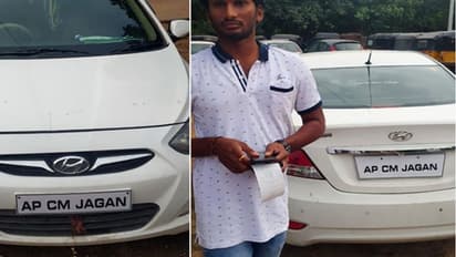 ట్రాఫిక్ చలనాలు, టోల్ ఫీ తప్పించుకోవడానికి: నంబర్ ప్లేట్పై జగన్ పేరు