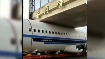 ব্রীজের তলায় ঢুকে গেল আস্ত একটা বিমান, ভাইরাল ভিডিও