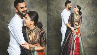 ദീപാവലി ദിനം പരമ്പരാഗത വസ്ത്രമണിഞ്ഞ് ആഘോഷമാക്കി 'വിരുഷ്ക'