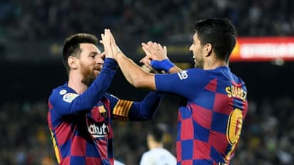 ലിയോണല്‍ മെസിക്ക് ഇരട്ട ഗോള്‍; ത്രസിപ്പിക്കുന്ന ജയത്തോടെ ബാഴ്‌സലോണ ഒന്നാമത്